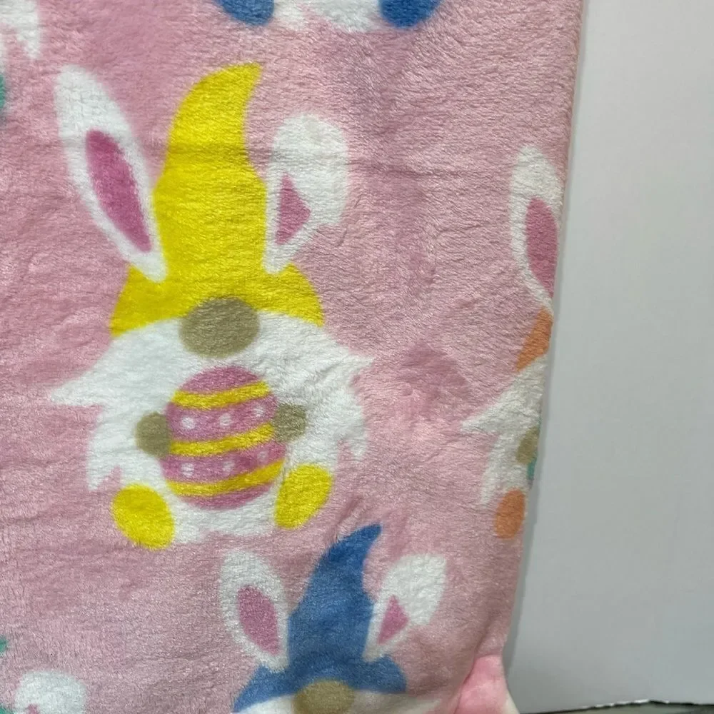 Heyaday Home Gnome Easter Plush Throw NWT